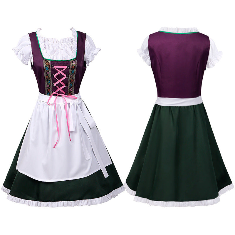 Damen nan traditionelles Dirndlkleid mit besticktem Mieder, geraffter Schürze und Carmenbluse Drune