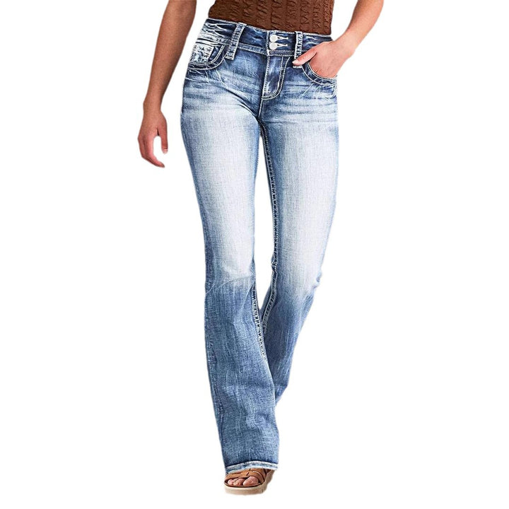 Damen Flared Jeans mit hohem Bund und lässigem Schnitt Drune