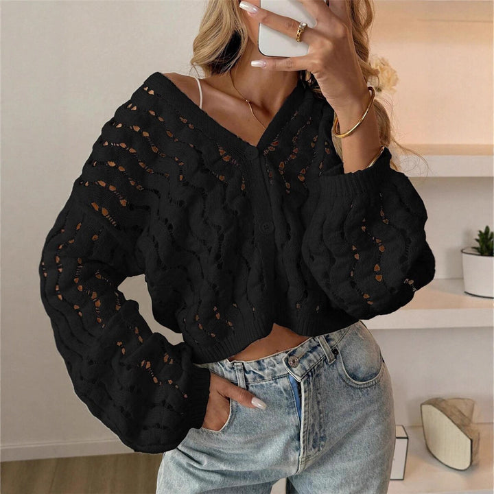Damen Strickpullover mit einzigartigem Lochmuster und lässigem Schnitt Drune