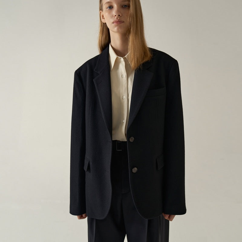 Damen eleganter Kastenblazer aus hochwertigem Stoff Drune