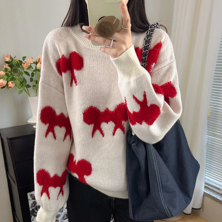Damen Strickpullover mit verspieltem Tiermotiv und lässigem Schnitt Drune