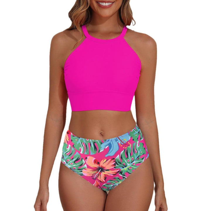 Damen Sportliches Bikini-Set mit hoch geschnittenem Unterteil und modernem Rücken Drune