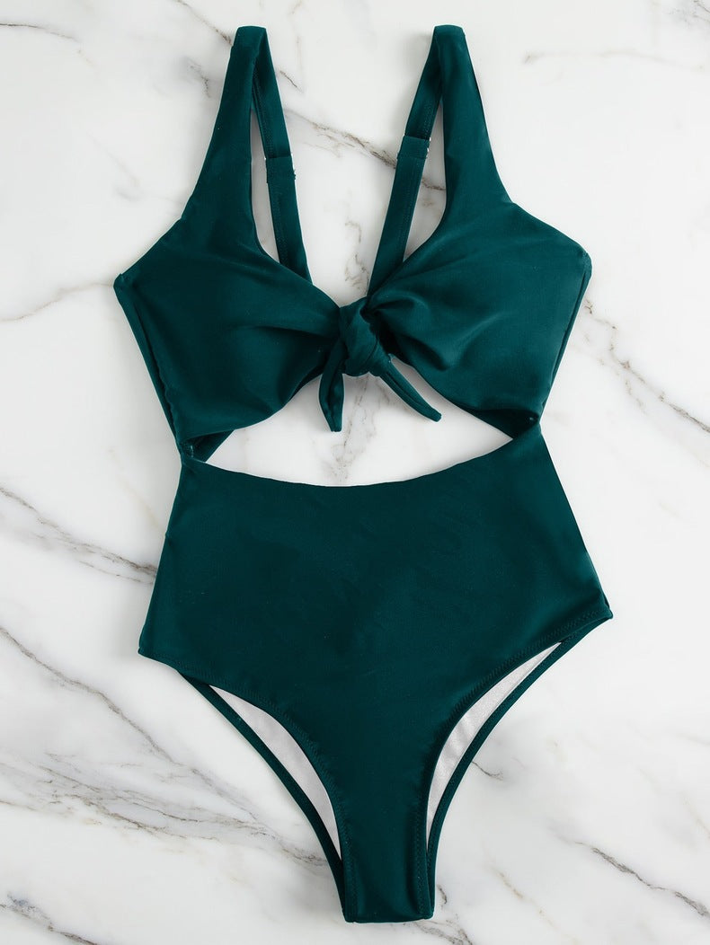 Damen Triangel-Bikini-Set mit verstellbarem Knotendesign Drune
