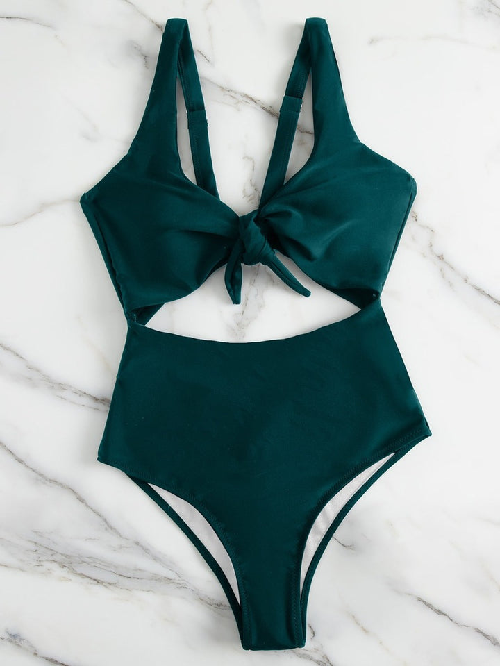 Damen Triangel-Bikini-Set mit verstellbarem Knotendesign Drune