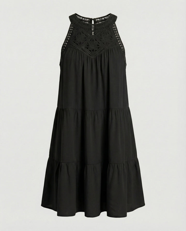 Damen Sommerkleid mit Spitze Freizeitkleid