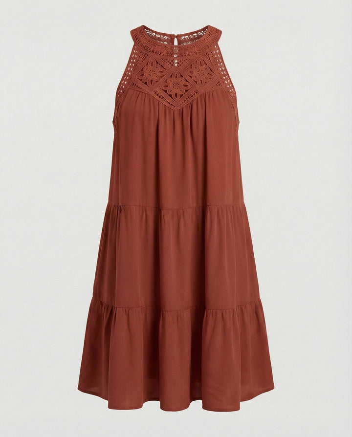 Damen Sommerkleid mit Spitze Freizeitkleid