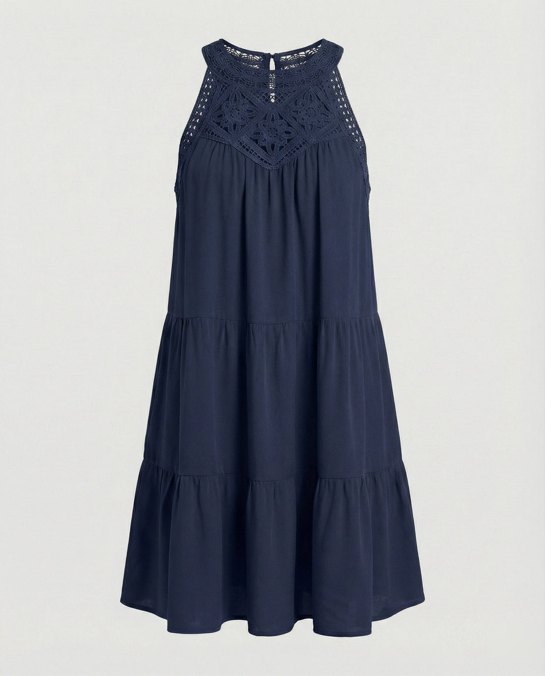 Damen Sommerkleid mit Spitze Freizeitkleid