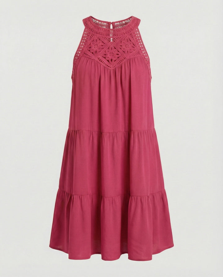 Damen Sommerkleid mit Spitze Freizeitkleid