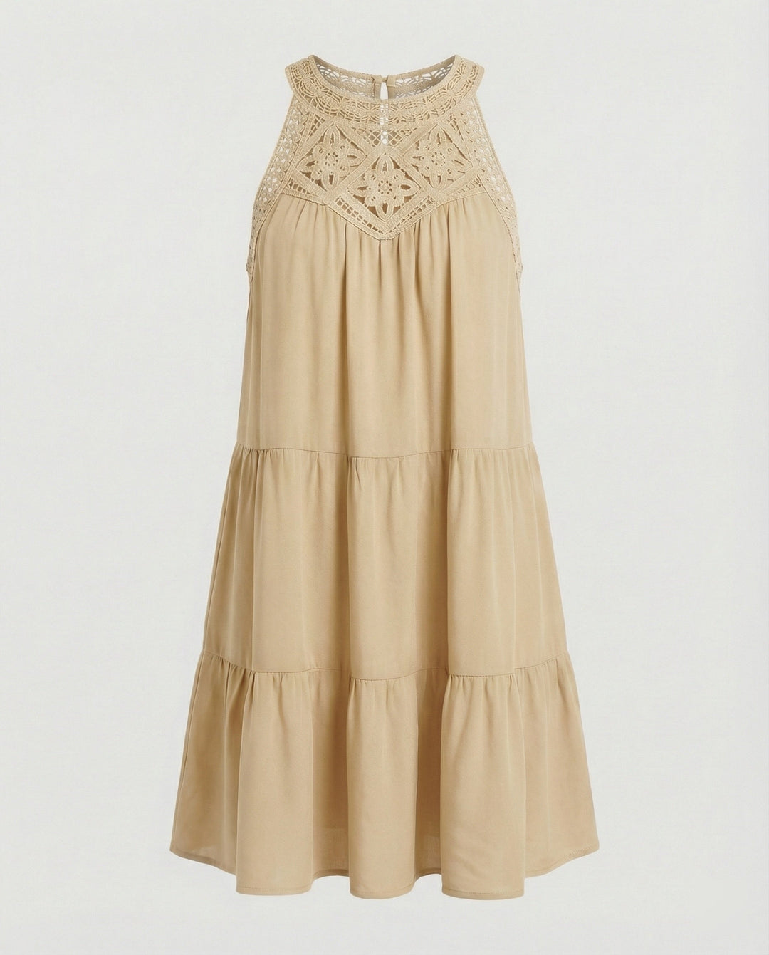 Damen Sommerkleid mit Spitze Freizeitkleid