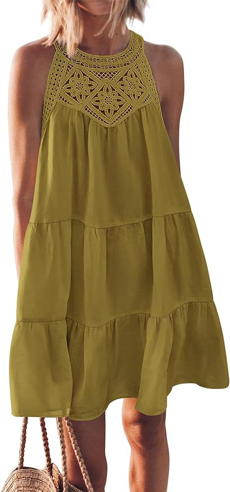 Damen Boho Chic Sommerkleid Drune