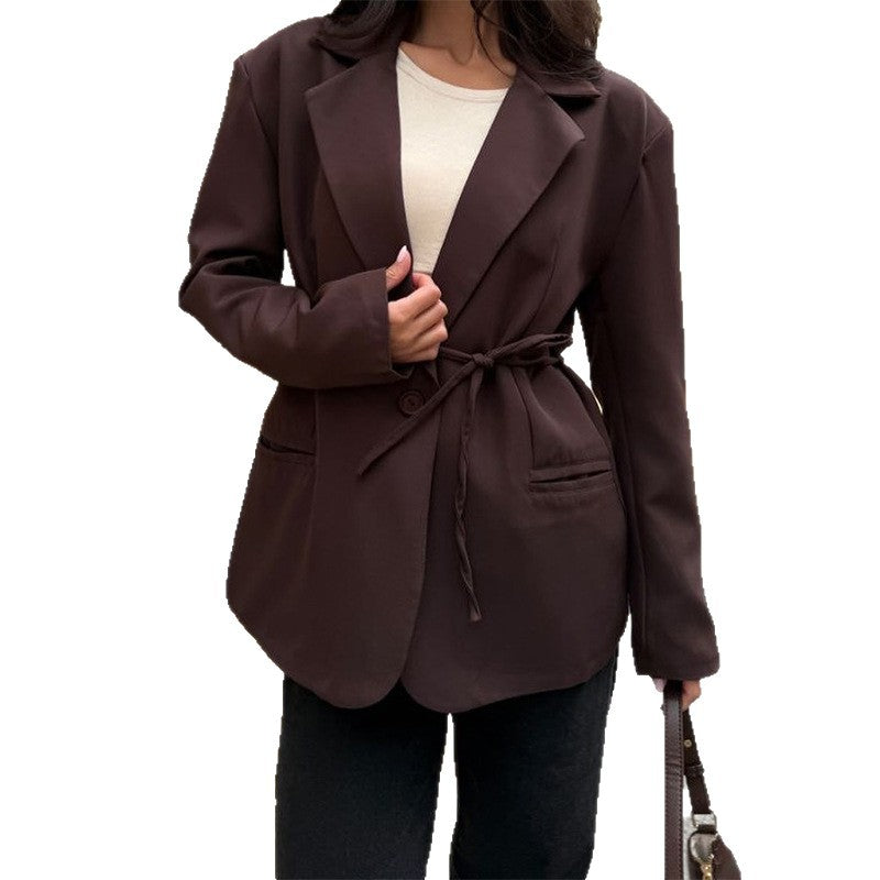 Damen taillierter Blazer mit Gürtel Drune