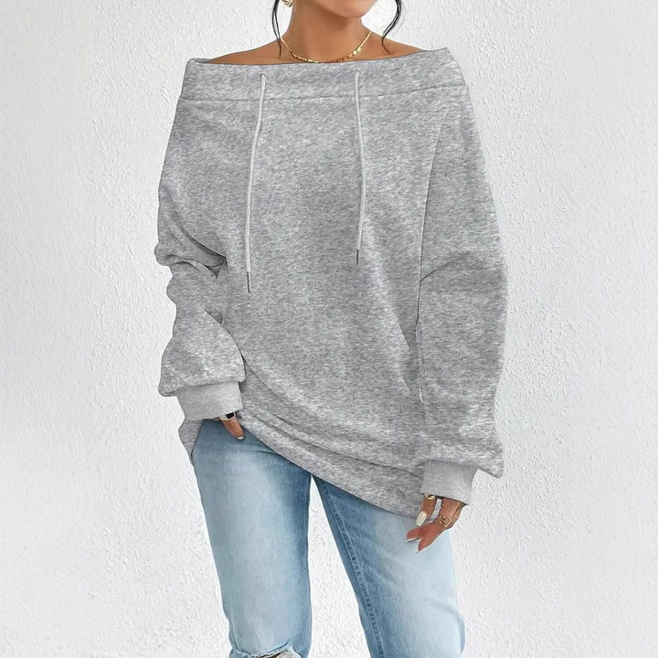 Damen Oversized Hoodie mit offener Schulter und lässigem Schnitt Drune