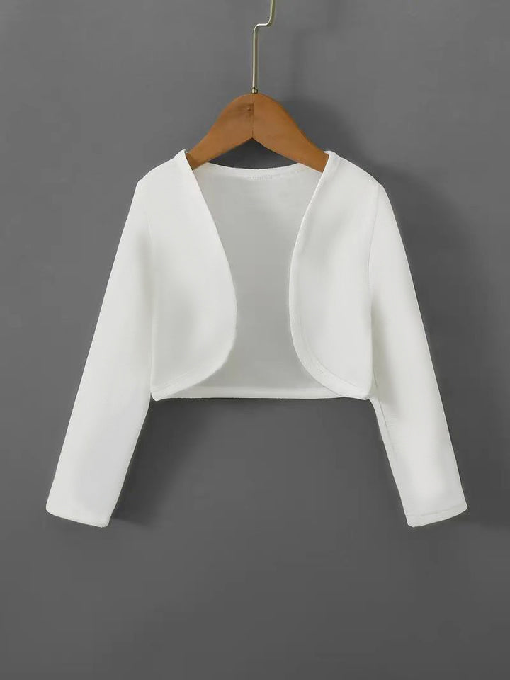 Damen kurz geschnittenes Cardigan mit offenen Schnitt und langen Ärmeln Drune
