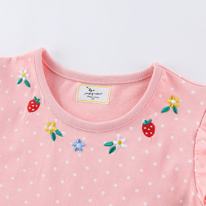 Mädchen Tüllkleid mit niedlichen Hasen- und Blumenstickereien Drune