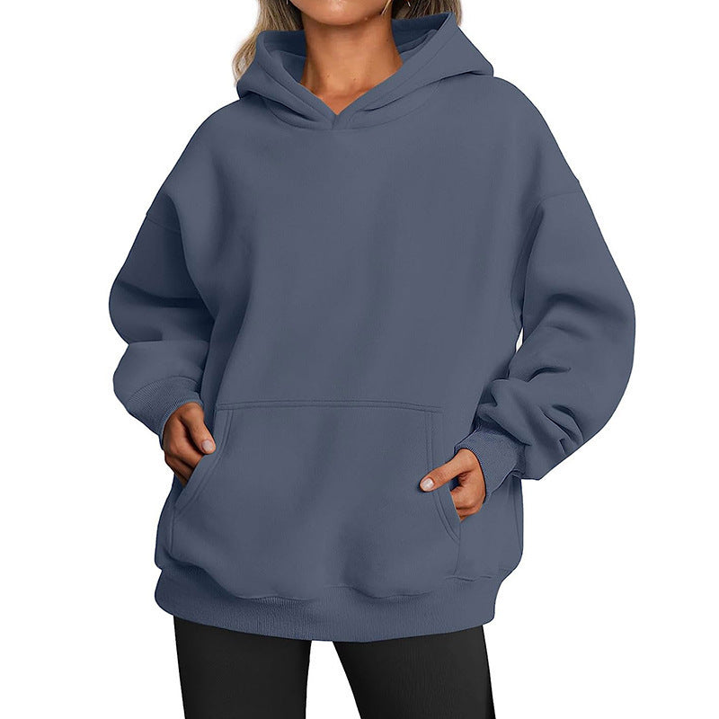 Damen Hoodie mit integriertem Taschen-Design und weichem Innenfutter Drune