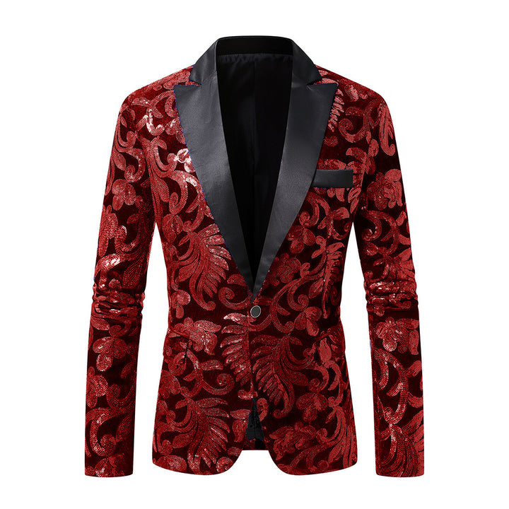 Damen eleganter Pailletten-Blazer mit floralem Design und luxuriösem Schnitt Drune
