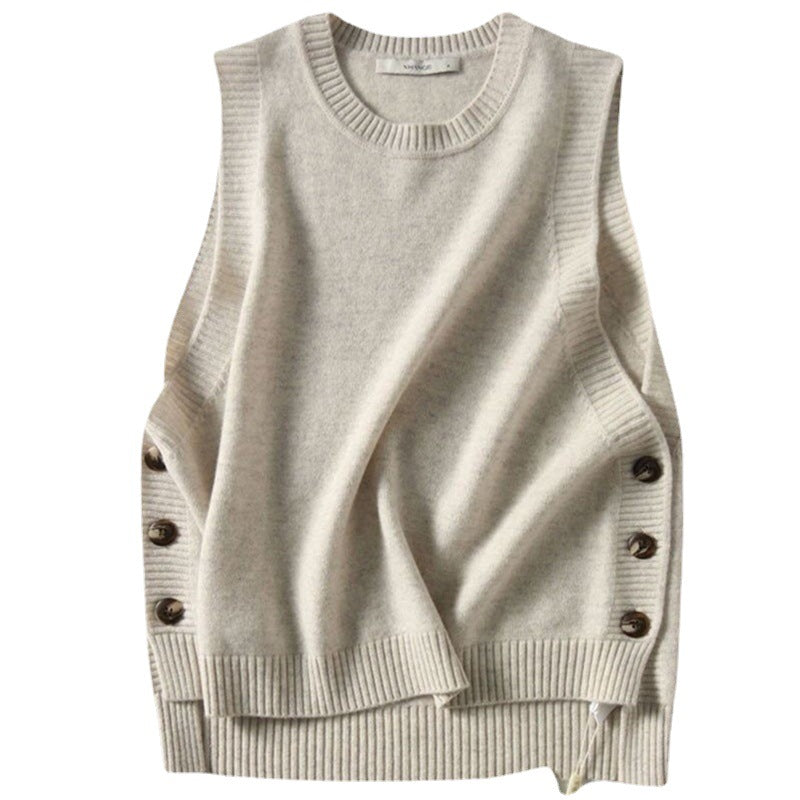 Damen Elegante Strickweste mit Knopfdetails und zeitlosem Design Drune