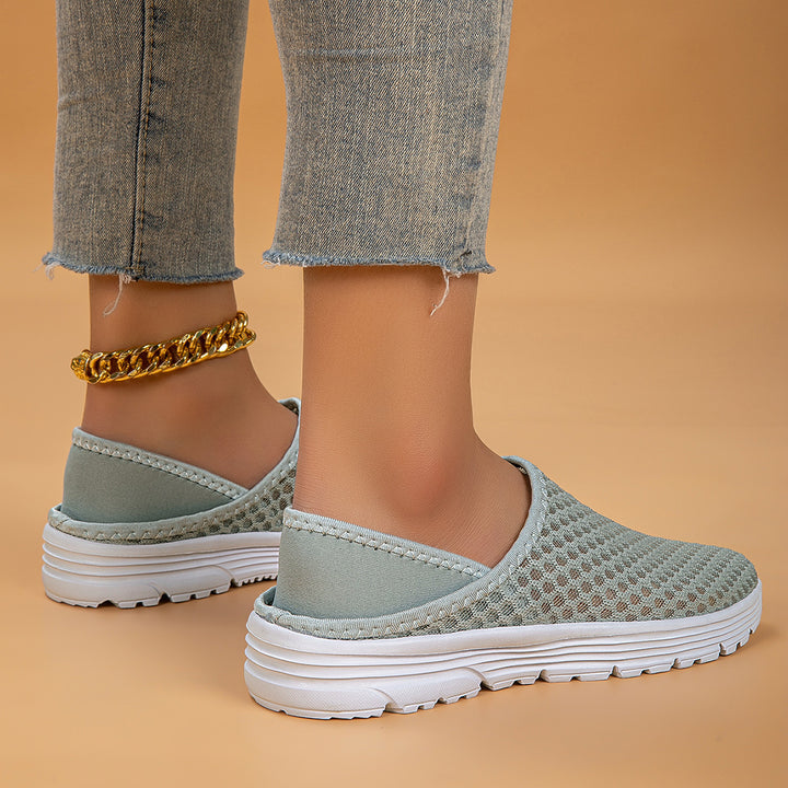 Damen nan luftige Schlupfsneaker mit Honigwaben-Strickoberteil und gedämpfter Komfortsohle Drune
