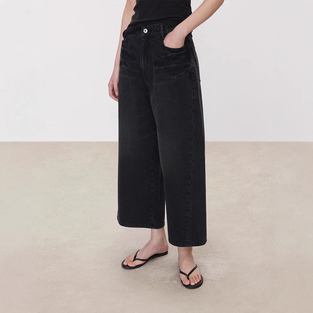 Damen Weit geschnittene Jeans mit hohem Bund Drune