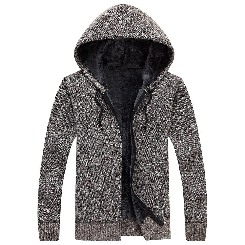 Herren bequeme Fleece-Jacke mit Kapuze und weichem Innenfutter Drune