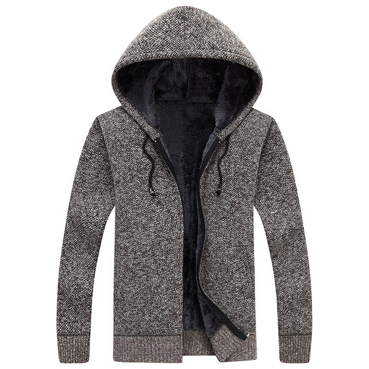 Herren bequeme Fleece-Jacke mit Kapuze und weichem Innenfutter Drune