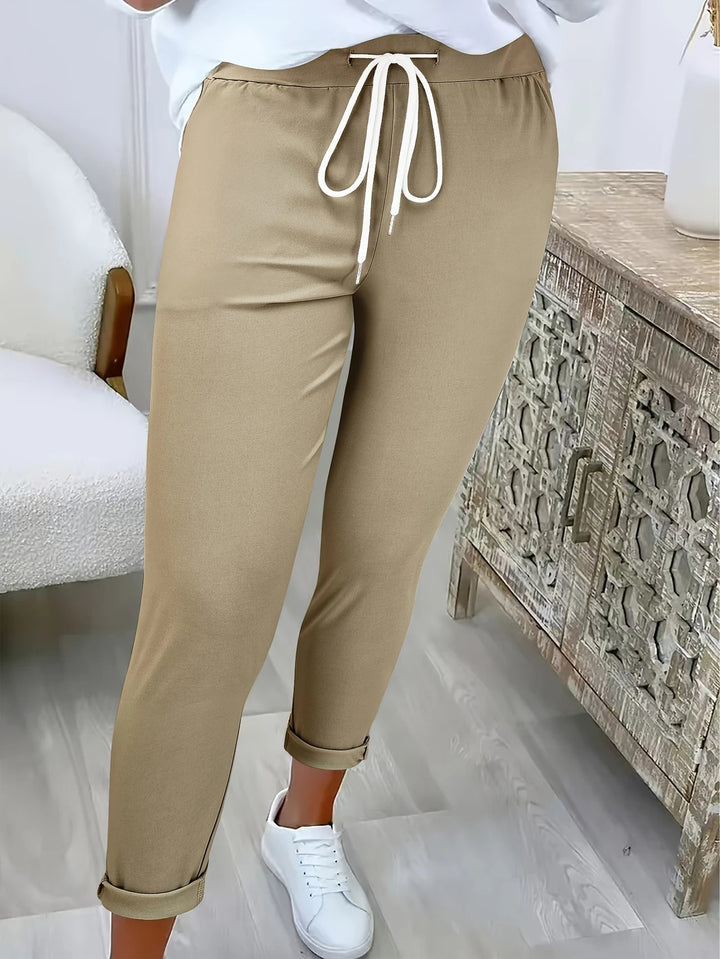 Damen Bequeme Freizeithose mit verstellbarem Taillenbund und lässigem Schnitt Drune
