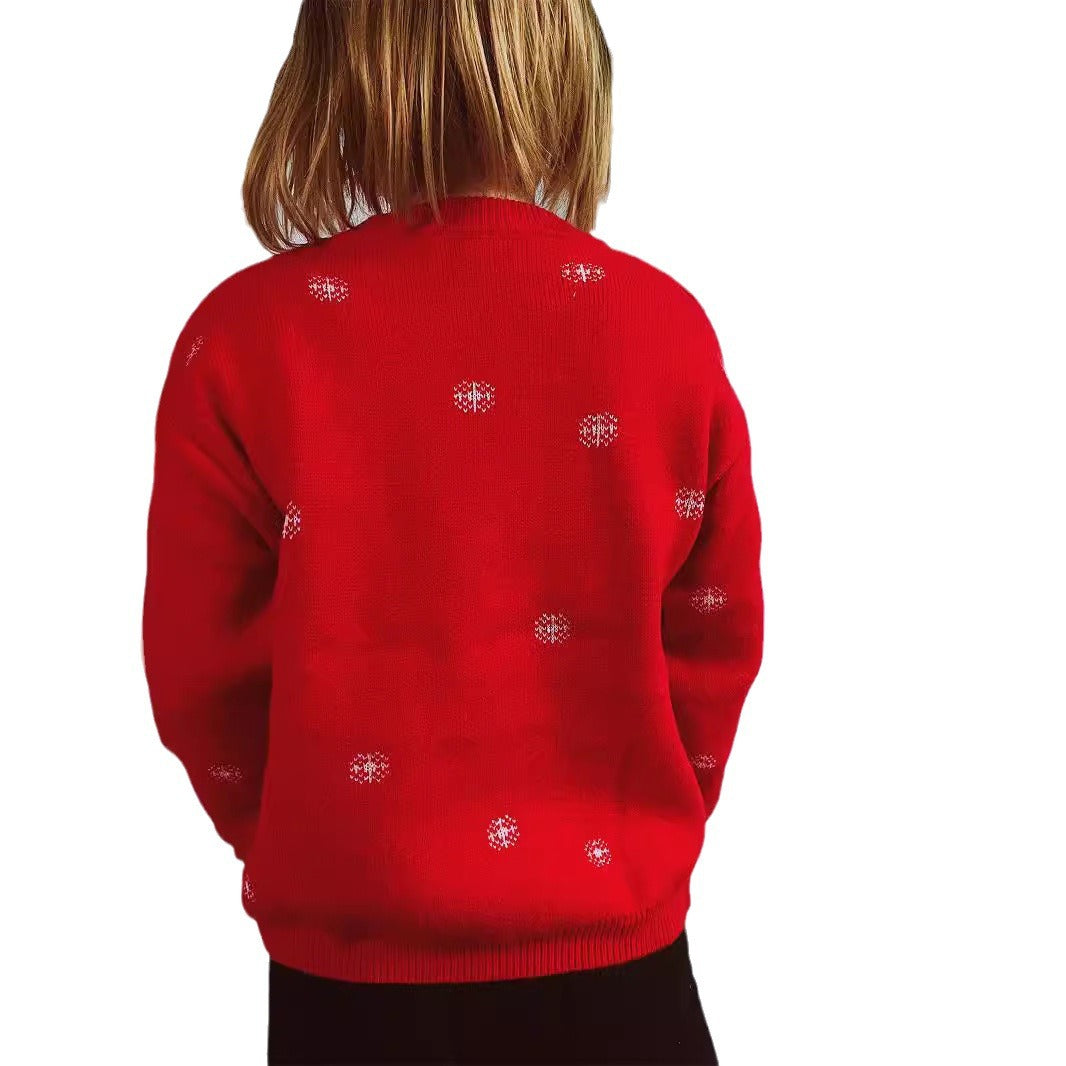 Damen weihnachtlicher Pullover mit festlichem Baumdesign und flauschigem Material Drune