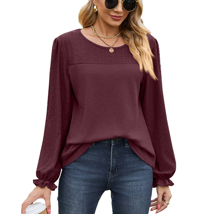 Damen Oberteil mit strukturiertem Design und eleganten Puffärmeln Drune