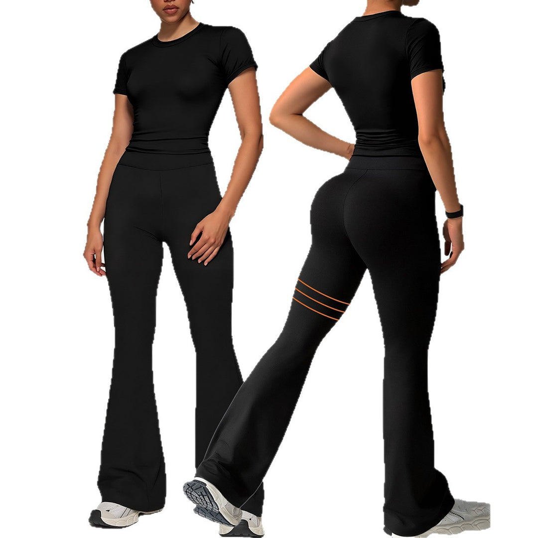 Damen Sportliches Set mit cropped Oberteil und flared Leggings Drune