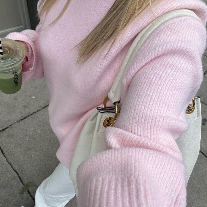 Damen lässiger Pullover mit überschnittenen Schultern Drune