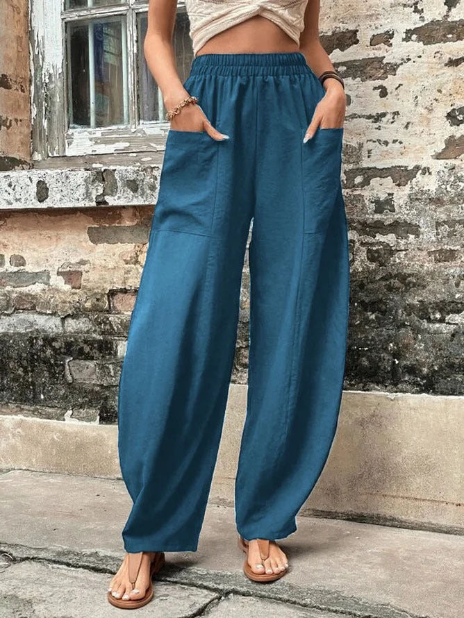Drune | Bequeme einfarbige Taschen Freizeit-Hosen