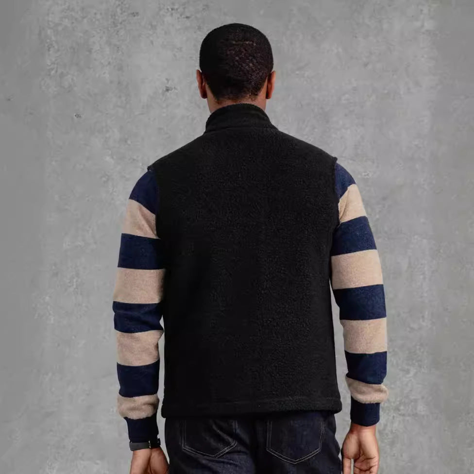 Herren kuschelige Fleecejacke mit hohem Kragen Drune