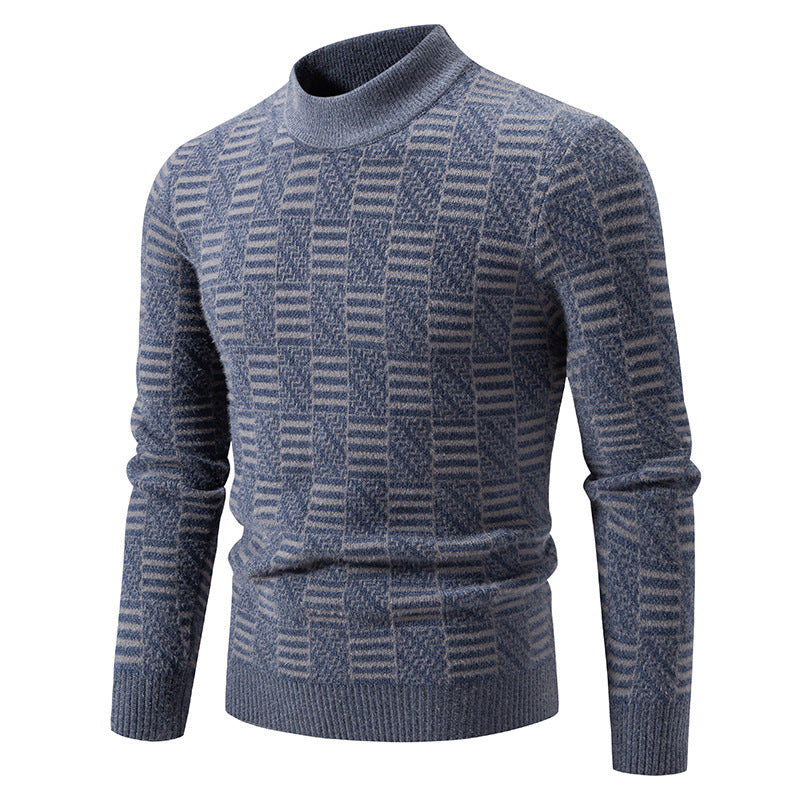 Herren Strickpullover mit strukturiertem Design und hohem Kragen Drune