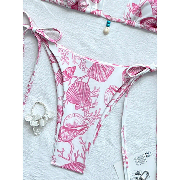 Damen Strand-Bikini-Set mit verstellbaren Trägern und maritimen Accessoires Drune