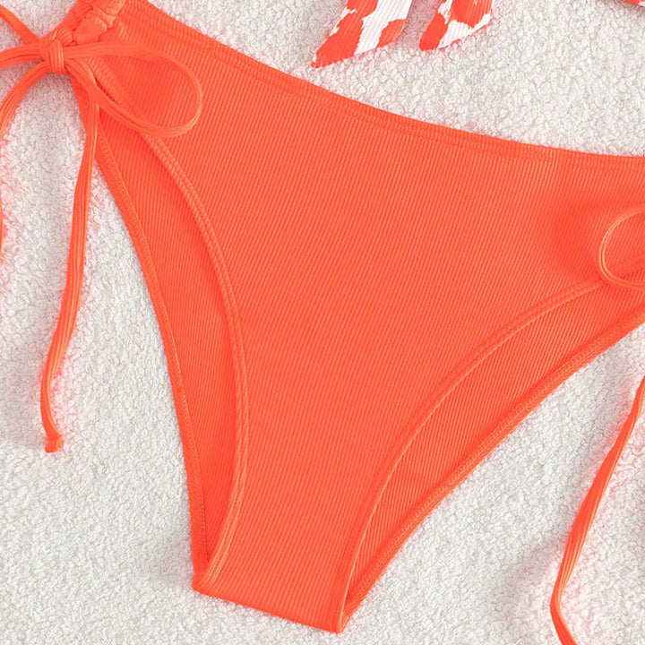 Damen Triangel-Bikini mit modischem Tiermotiv und verstellbaren Schnüren Drune