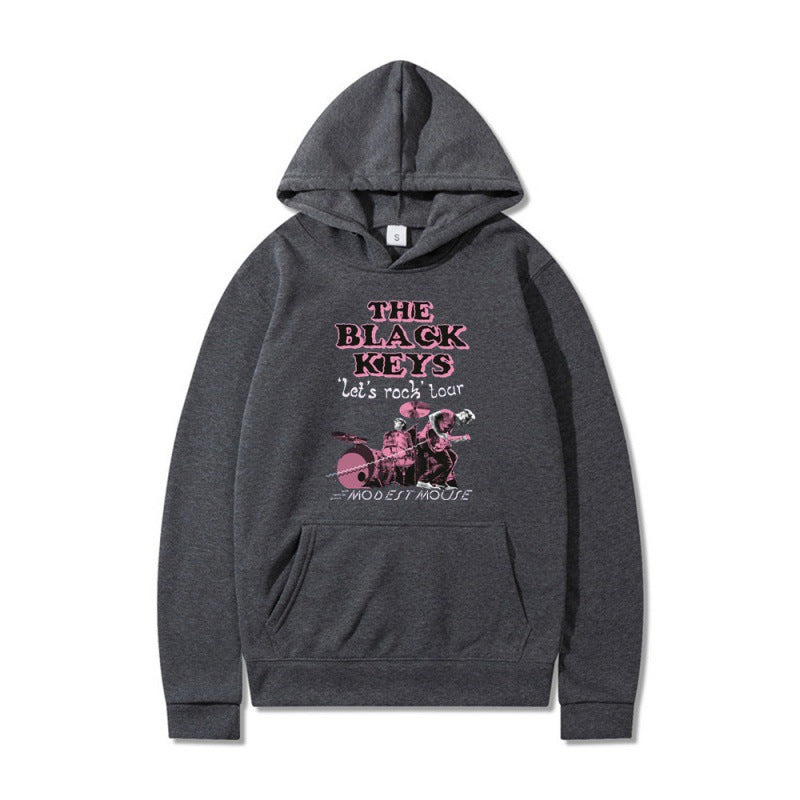 Damen Kapuzenpullover mit kreativem Rockband-Design und komfortabler Passform Drune