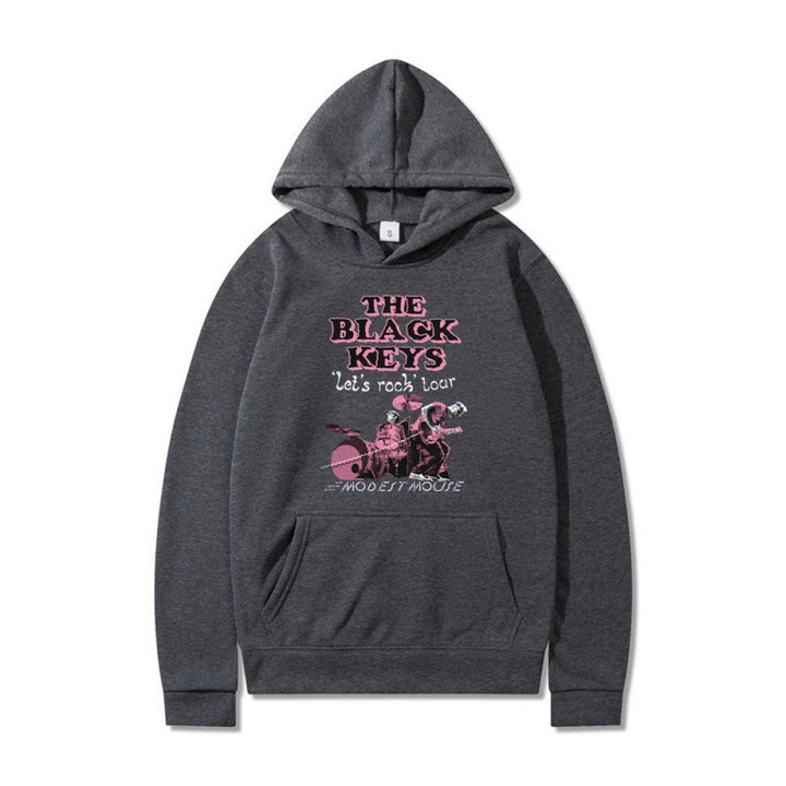 Damen Kapuzenpullover mit kreativem Rockband-Design und komfortabler Passform Drune