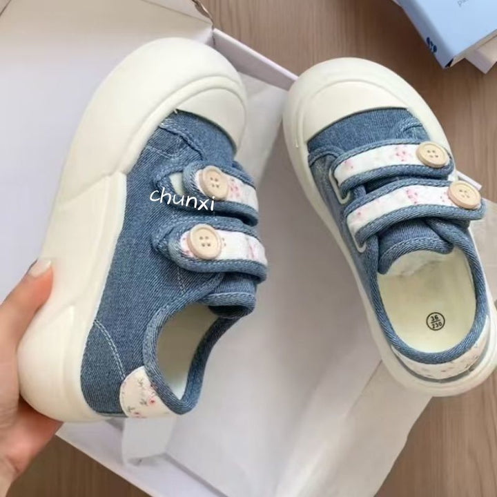 Damen Sportliche Sneaker mit praktischem Klettverschluss und modischem Denim-Obermaterial Drune
