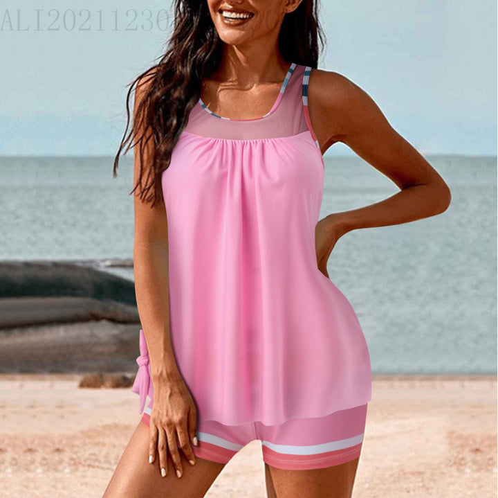 Damen Sportliches Strandoutfit mit modischer Raffung Drune