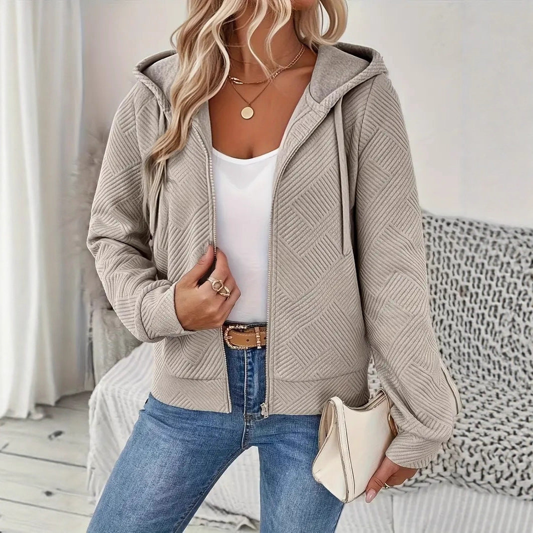 Damen Sportliche Kapuzenjacke mit strukturiertem Design und praktischen Taschen Drune