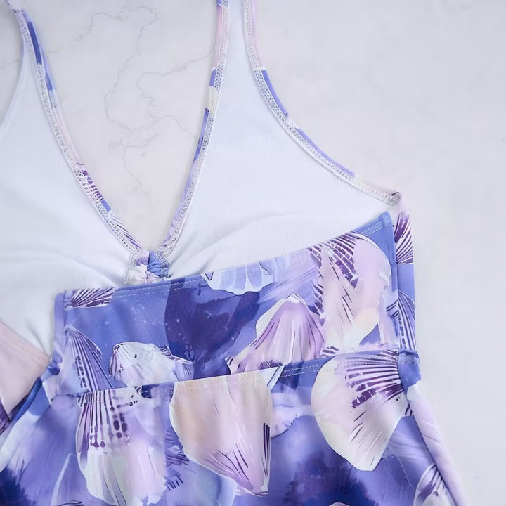 Damen Tankini-Set mit romantischem floralen Design und verstellbarem Oberteil Drune