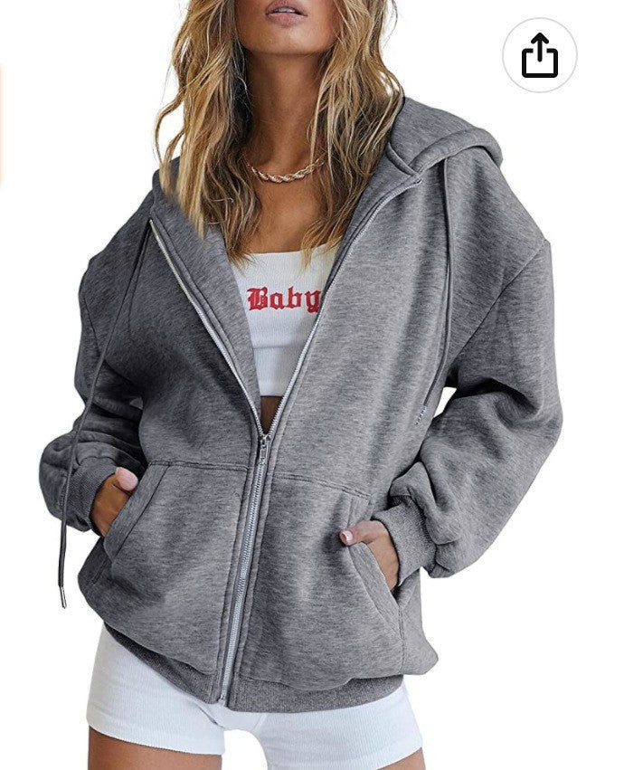 Damen Kapuzenjacke im oversized Schnitt mit praktischen Taschen Drune