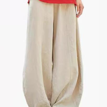 Damen Leichte und luftige Palazzo-Hose mit weitem Schnitt Drune