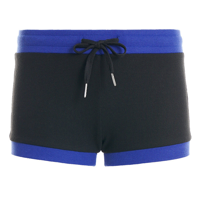 Damen Sportliche Shorts mit elastischem Bund und Kordelzug Drune