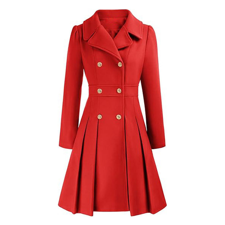 Damen Eleganter Trenchcoat mit tailliertem Schnitt und Plissee-Detail Drune