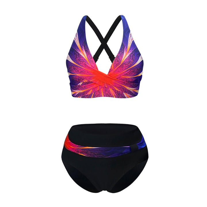 Damen Sportliches Bikini-Set mit trendigem Schnitt und modernem Grafikdesign Drune