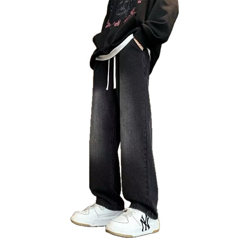 Herren lässige Weite Denim-Hose mit modernem Schnitt Drune