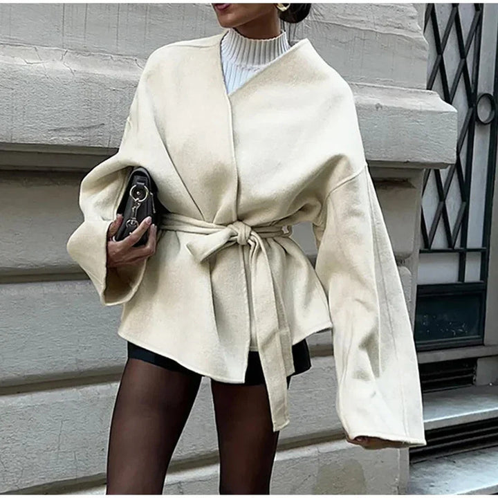 Damen Wickeljacke mit übergroßen Ärmeln Drune
