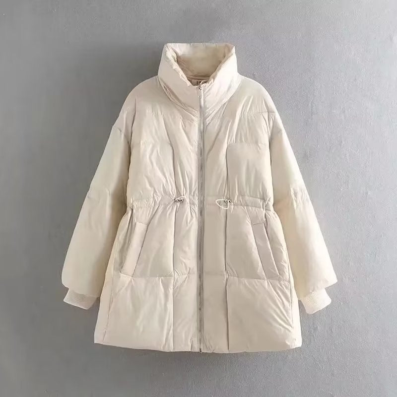 Damen gesteppte Übergangsjacke mit hohem Kragen und praktischen Seitentaschen Drune