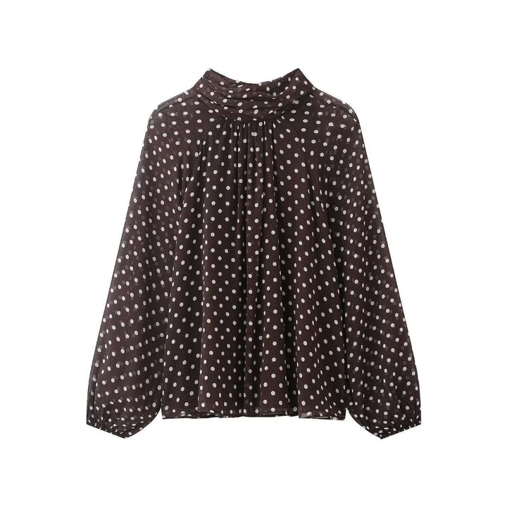Damen nan Chiffonbluse mit Schleifenkragen und Ballonärmeln Drune